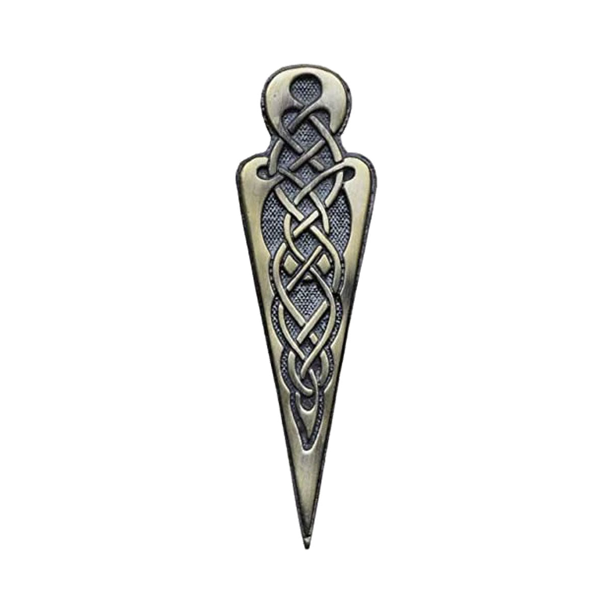 AAR Celtic Knot Swirl Kilt Pin – 4" Antique & Chrome Finish | Scottish Highland Kilt Brooch for Men