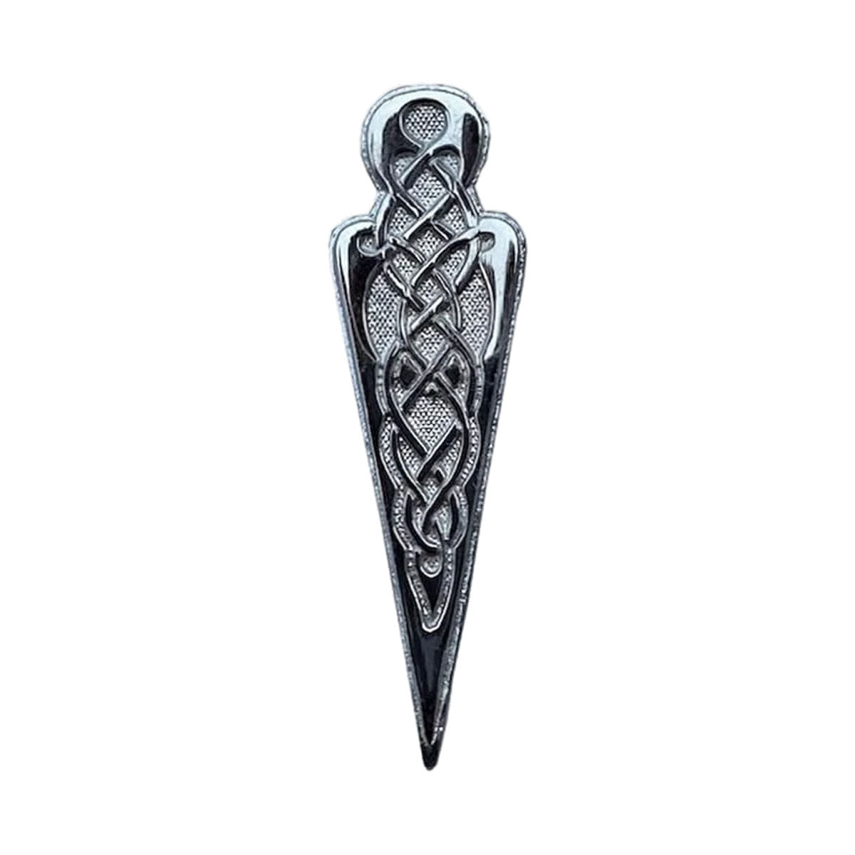 Scottish Kilt Pin Celtic Knot Chrome Crest Design Brass Finish 4"