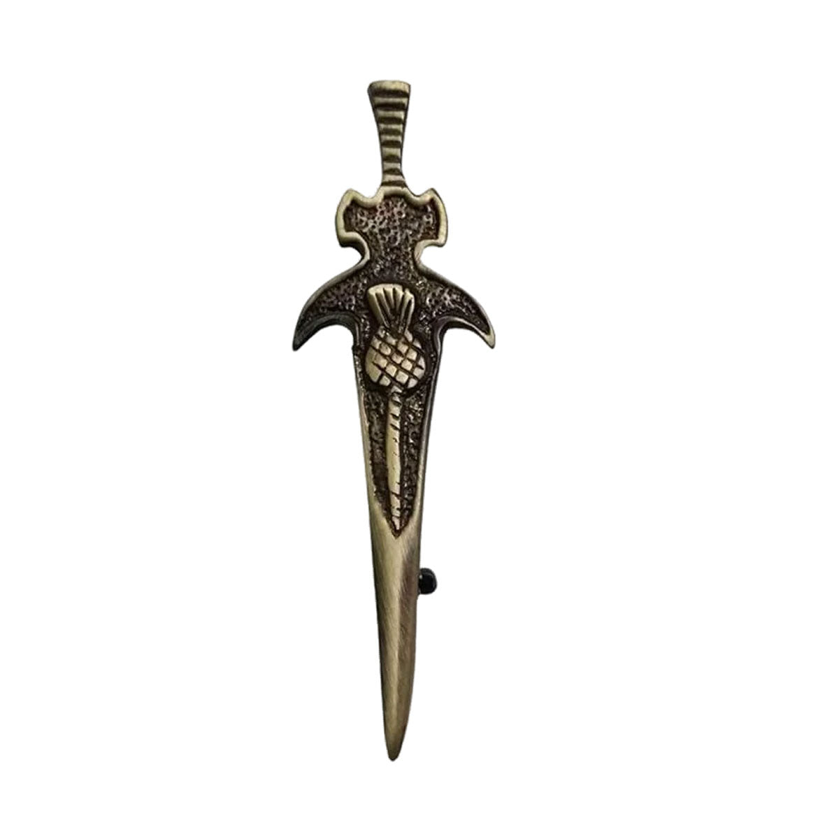 Kilt Pin Sword Modern Thistle Scottish Antique Finish 4"