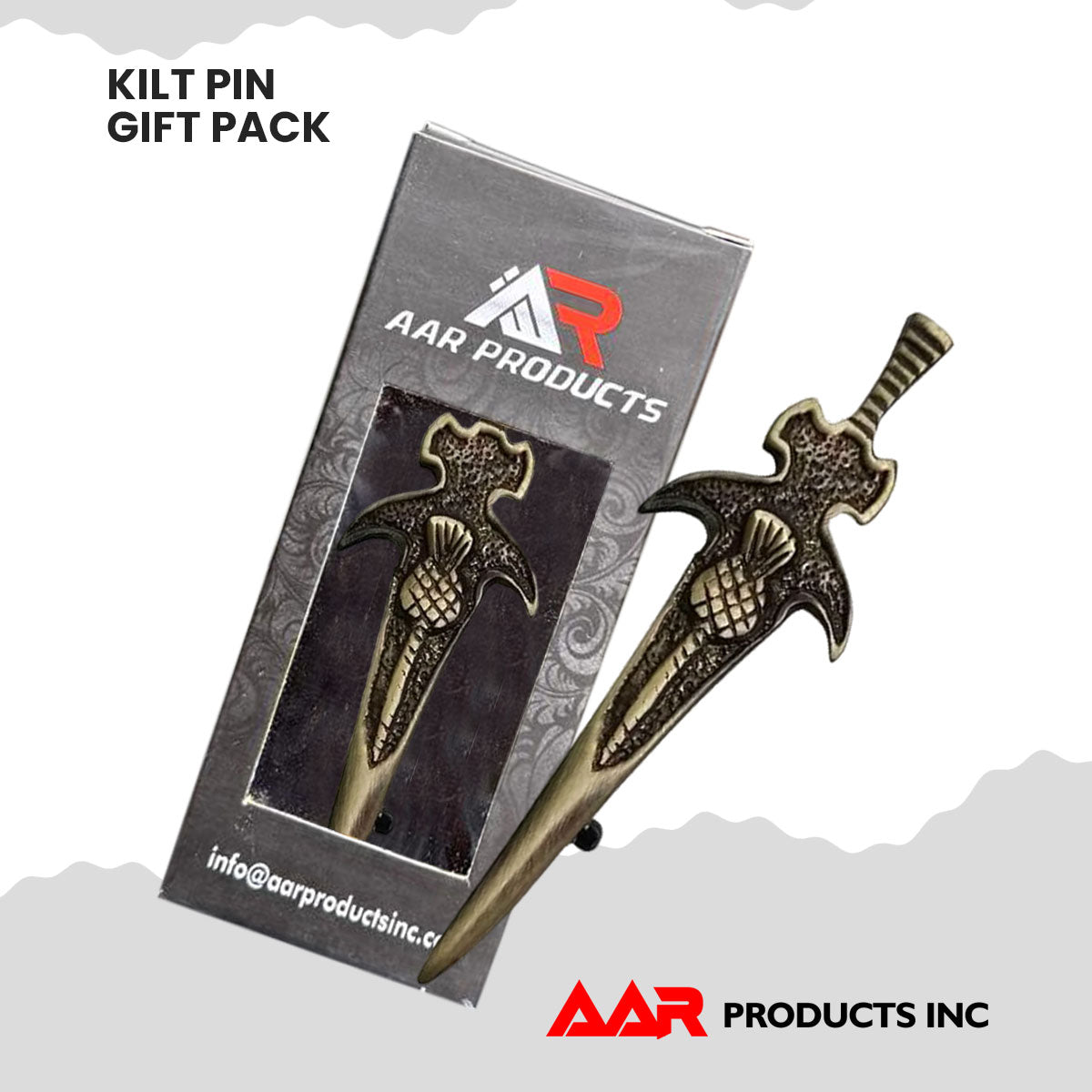 AAR Scottish Kilt Pin Thistle Design Antique and Crome Finish
