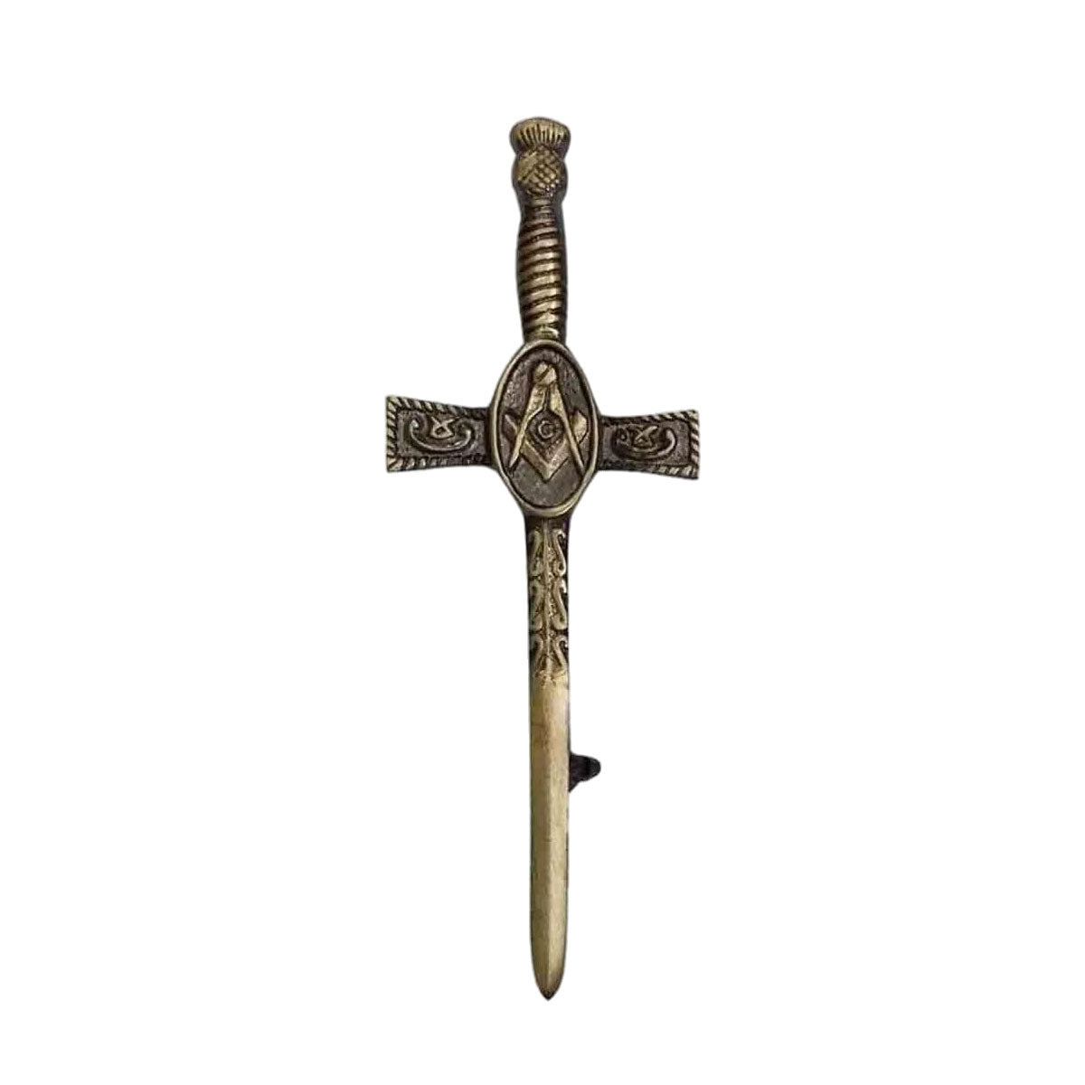 Masonic Kilt Pin 4" Antique Finish Scottish Highland Quality