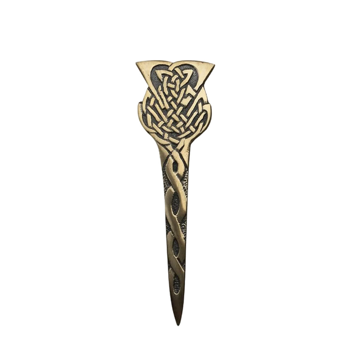 Pin Scottish Thistle Celtic Crest Highland Kilts Pin 4" Antique