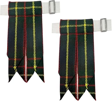 Kilt Flashes with Heavy Buckle & Elastic Adjusters – Multi-Color Options | HAAUR TRADERS Highland Hose Accessories
