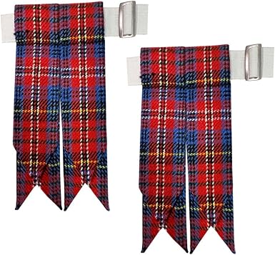 Kilt Flashes with Heavy Buckle & Elastic Adjusters – Multi-Color Options | HAAUR TRADERS Highland Hose Accessories