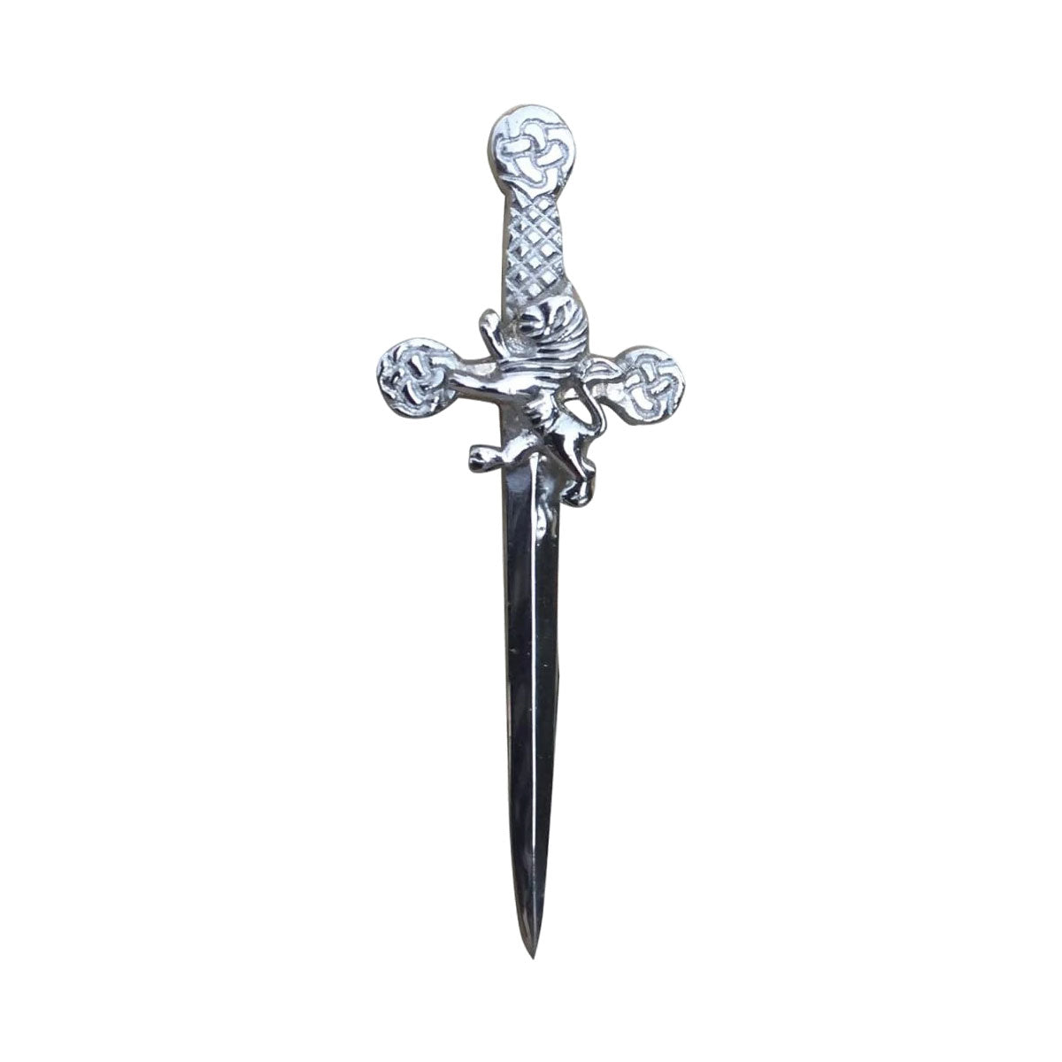 Scottish Lion Rampant Highland Kilts Pin Brass Chrome Finish 4"