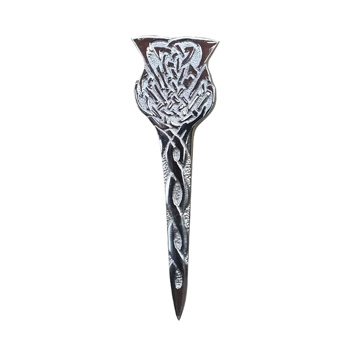 Pin Scottish Thistle Celtic Crest Highland Kilts Pin 4" Chrome