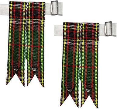 Kilt Flashes with Heavy Buckle & Elastic Adjusters – Multi-Color Options | HAAUR TRADERS Highland Hose Accessories