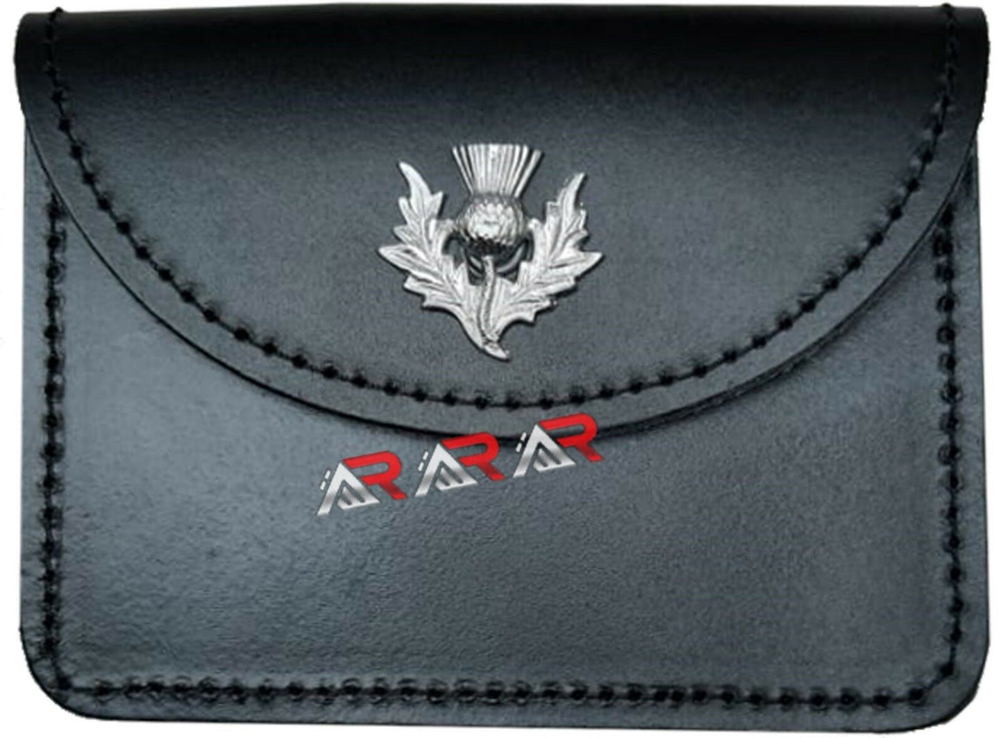 Scottish Leather Pouch Highland Thistle Embossed Kilt Belt Black Kilts New AAR