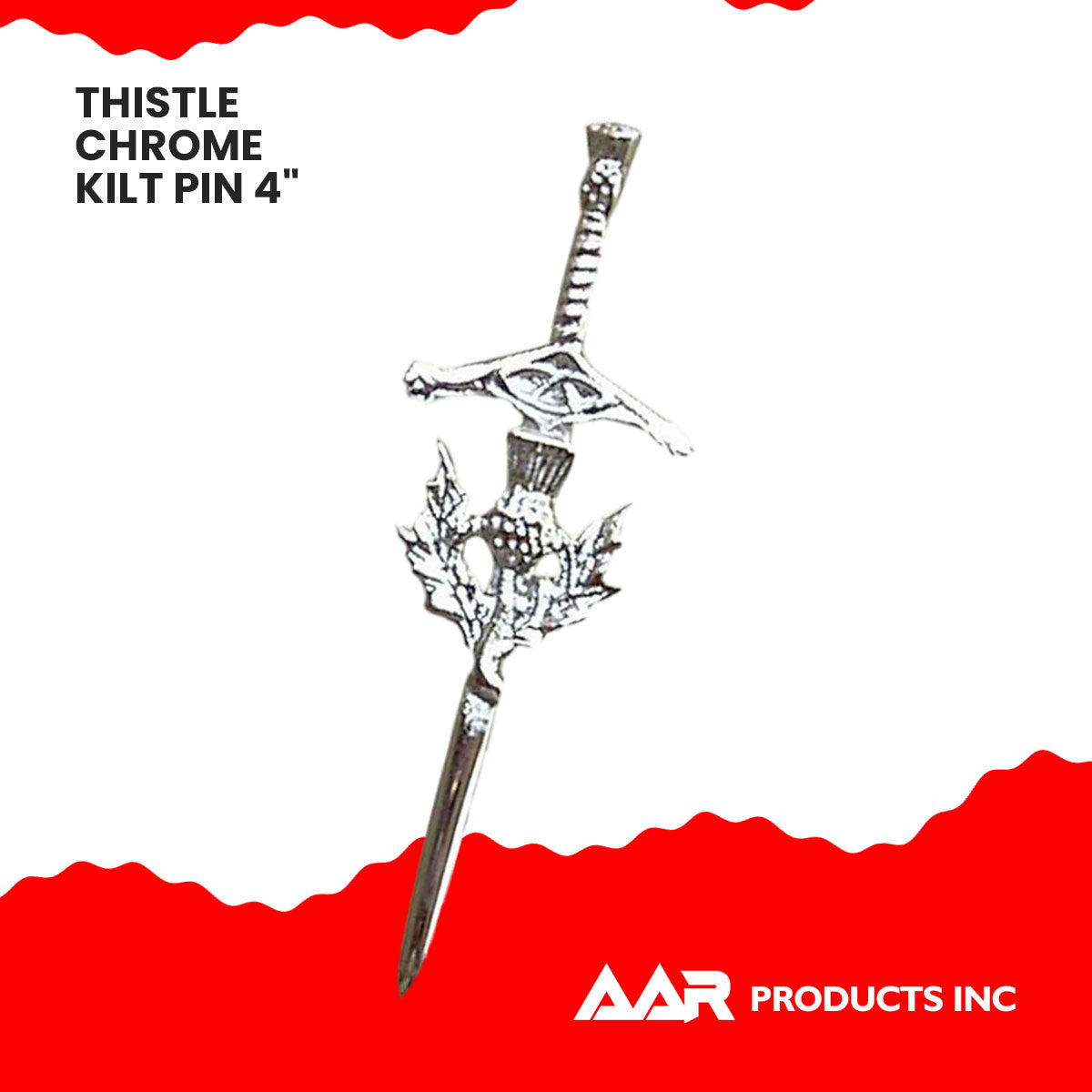Kilt Pin Scottish Thistle Sword Accessory Kilts Chrome Finish