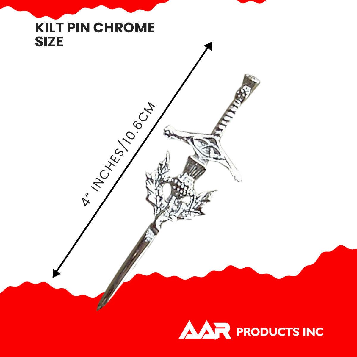Kilt Pin Scottish Thistle Sword Accessory Kilts Chrome Finish