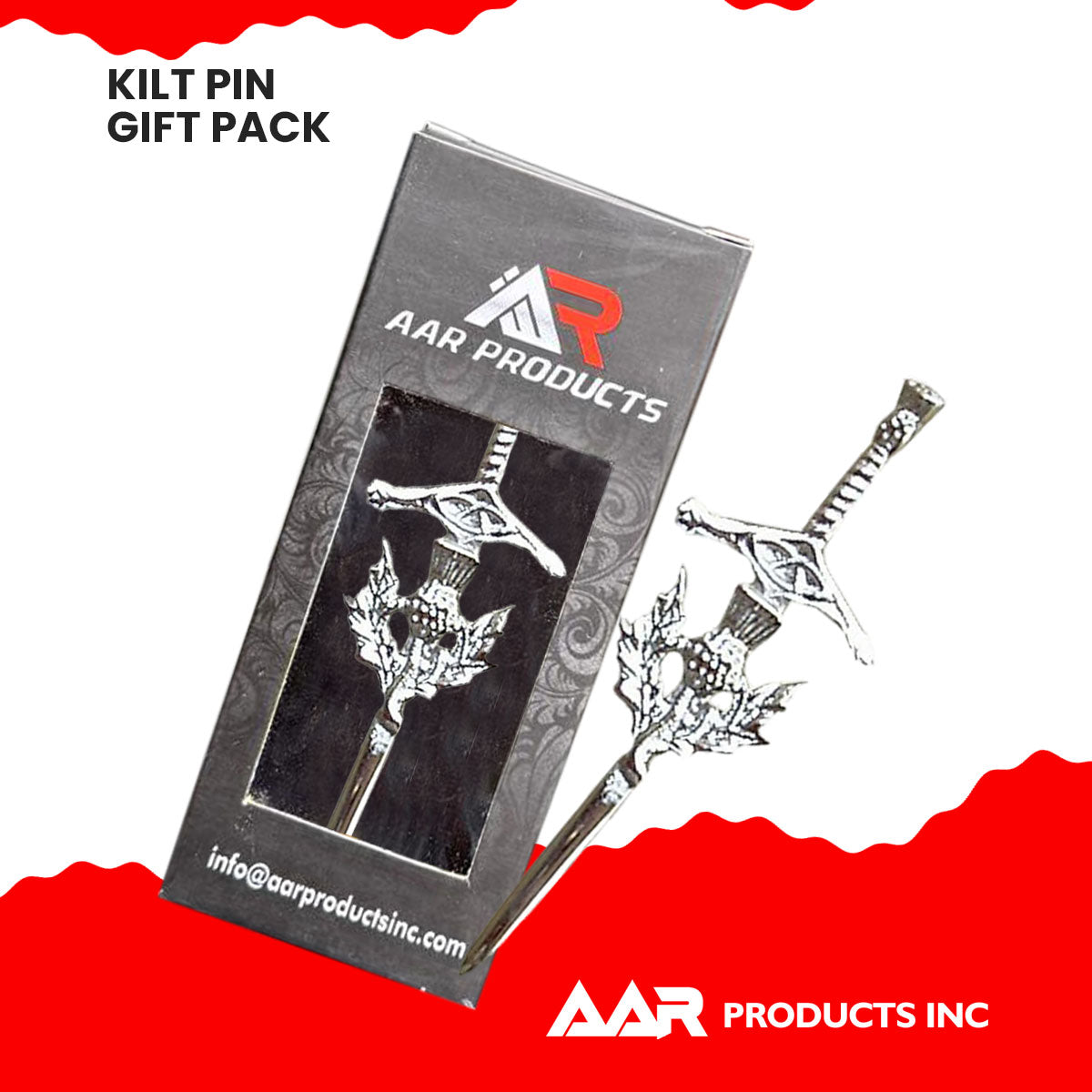 Kilt Pin Scottish Thistle Sword Accessory Kilts Chrome Finish