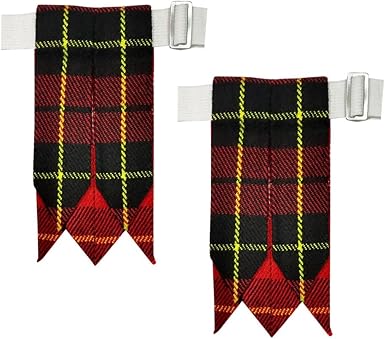Kilt Flashes with Heavy Buckle & Elastic Adjusters – Multi-Color Options | HAAUR TRADERS Highland Hose Accessories
