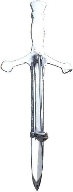 Kilt Pin Scottish Celtic Knot Stone Chrome Finish Blue Stone