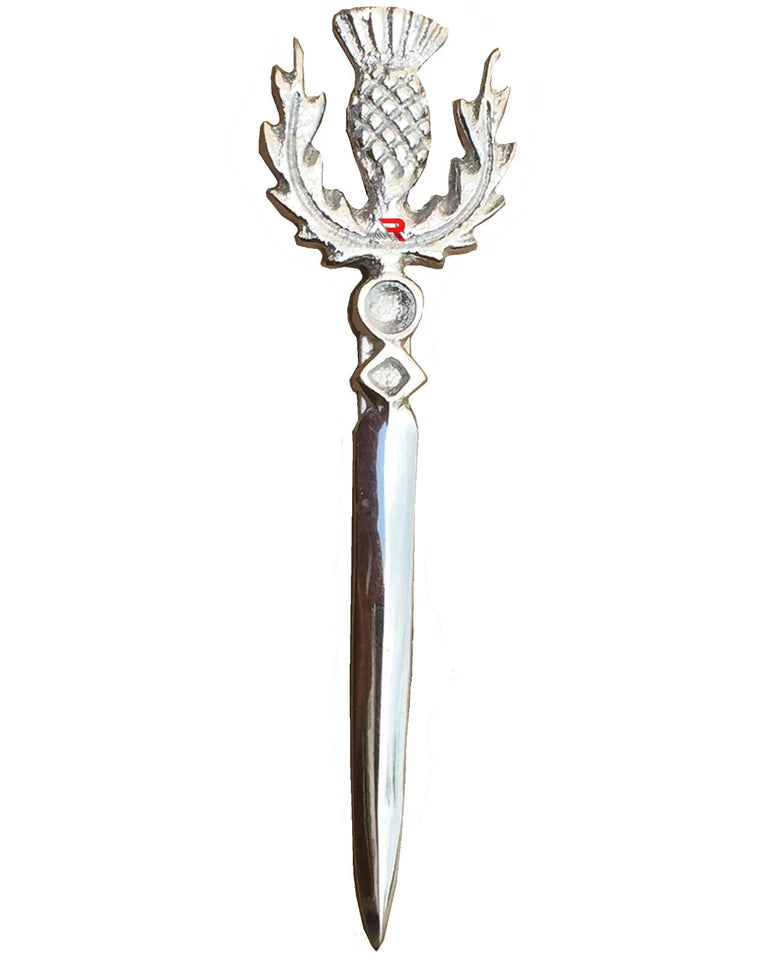 Thistle kilt Pin Highland 4" Chrome & Antique Finish Scottish AAR Brand Brass