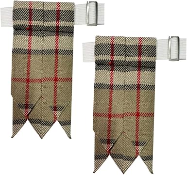Kilt Flashes with Heavy Buckle & Elastic Adjusters – Multi-Color Options | HAAUR TRADERS Highland Hose Accessories