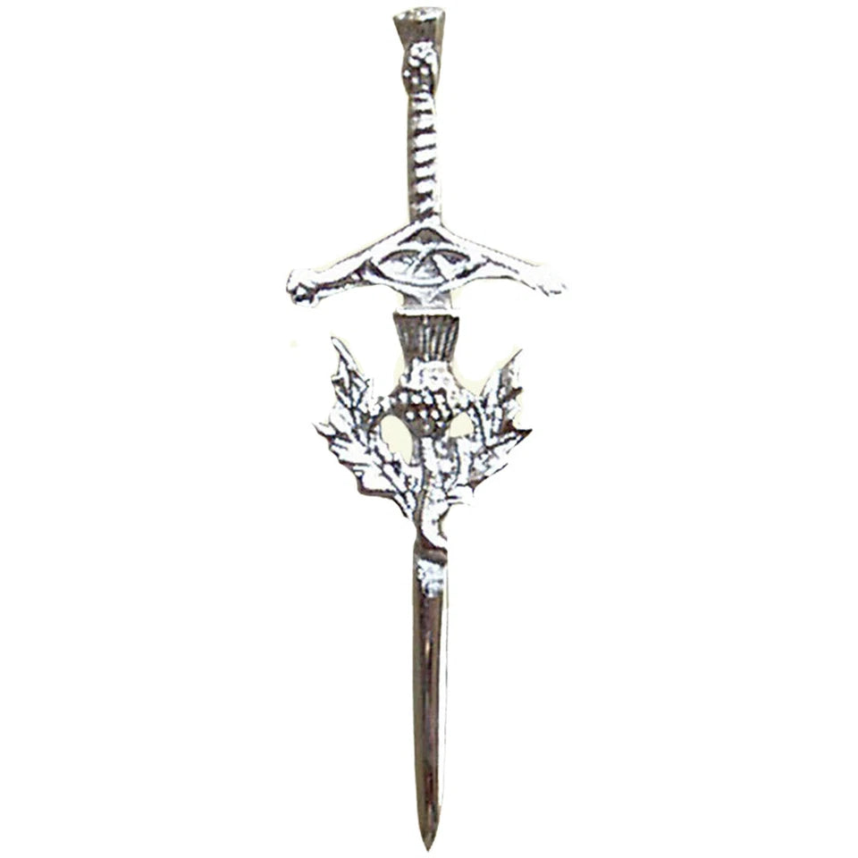 AAR Kilt Pin Scottish Thistle Sword Accessory Kilts Sporrans Hoses Chrome Finish
