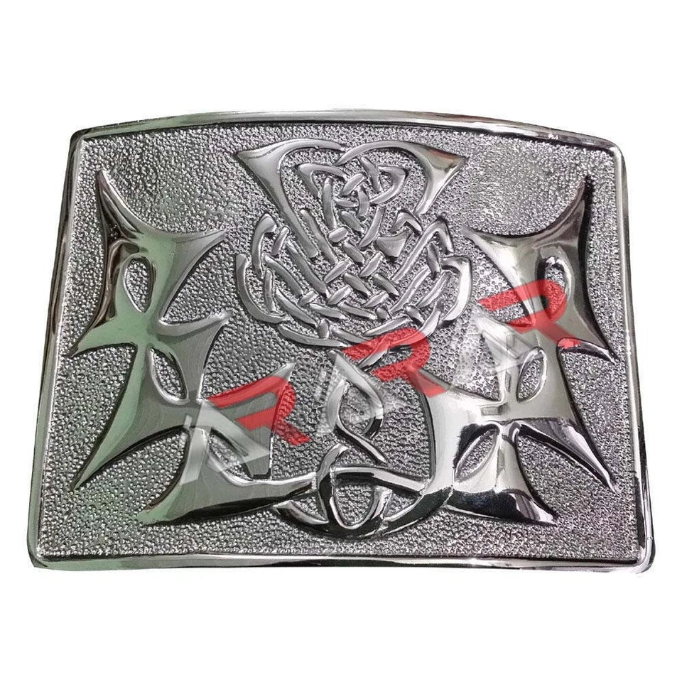 Scottish kilt Belt Buckle Celtic Knot Design Antique/Chrome/Jet Black Finish