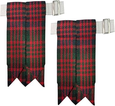 Kilt Flashes with Heavy Buckle & Elastic Adjusters – Multi-Color Options | HAAUR TRADERS Highland Hose Accessories