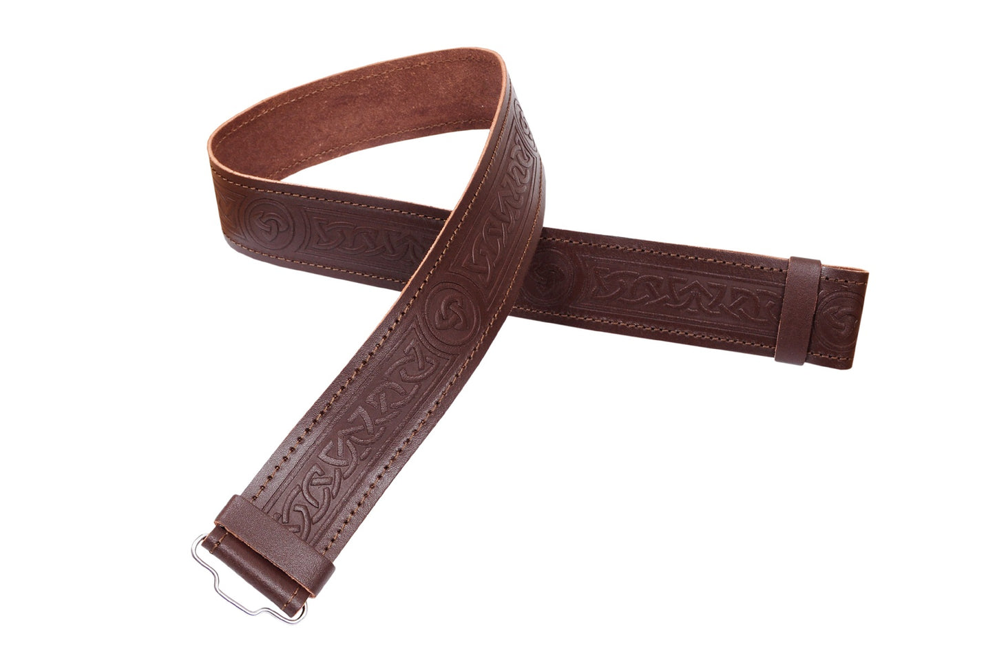 Scottish Leather Kilt Belt Highland Brown without Buckle Sizes Small to 2XL