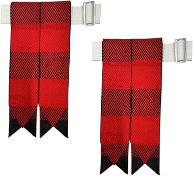 Kilt Flashes with Heavy Buckle & Elastic Adjusters – Multi-Color Options | HAAUR TRADERS Highland Hose Accessories