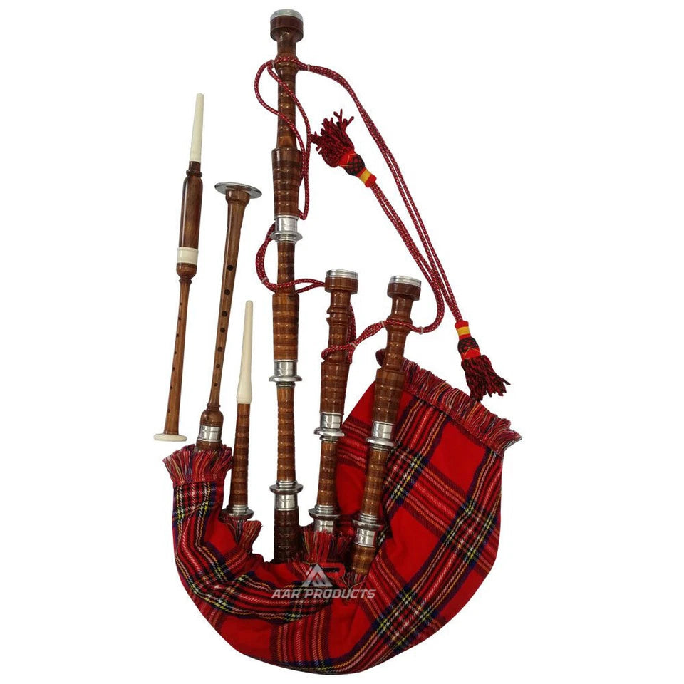 Full Size Bagpipe Great Highland Various Tartans with Chanter, Tutor Book & Bag