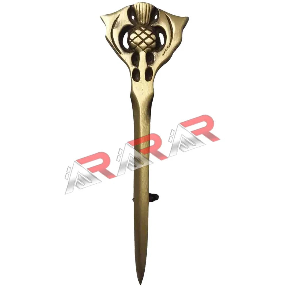 AAR Highland Thistle Kilt Pin – 4" Antique & Chrome Finish | Scottish Celtic Kilt Brooch Accessory