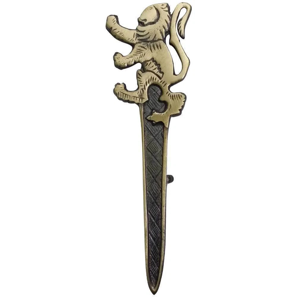 Kilt Pin Scottish Classic Lion Rampant Silver Antique and Chrome Finish High Quality 4" AAR