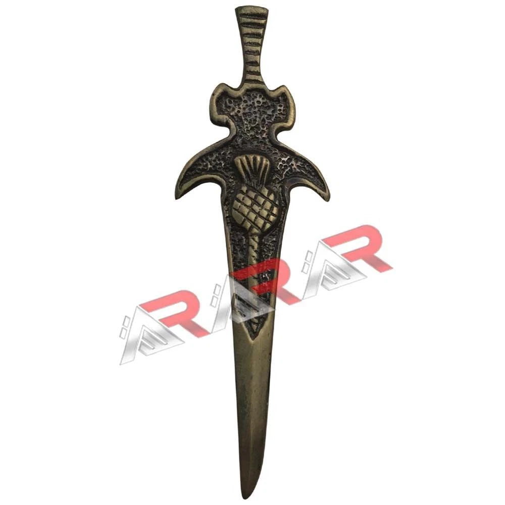 AAR Sword & Modern Thistle Kilt Pin – 4" Chrome Finish | Scottish Highland Kilt Accessory