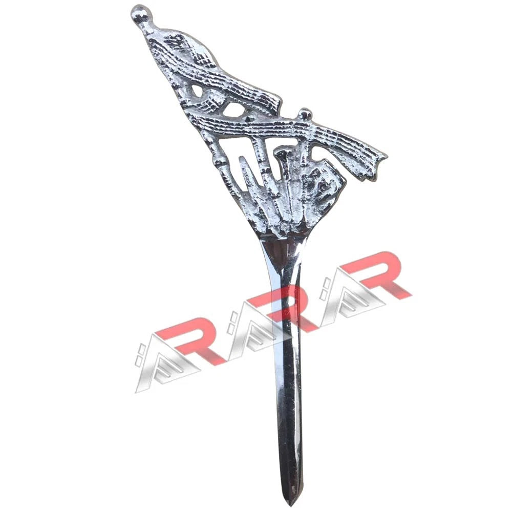 AAR Bagpipe Piper Kilt Pin – 4" Antique & Chrome Finish | Scottish Highland Brass Brooch for Kilts