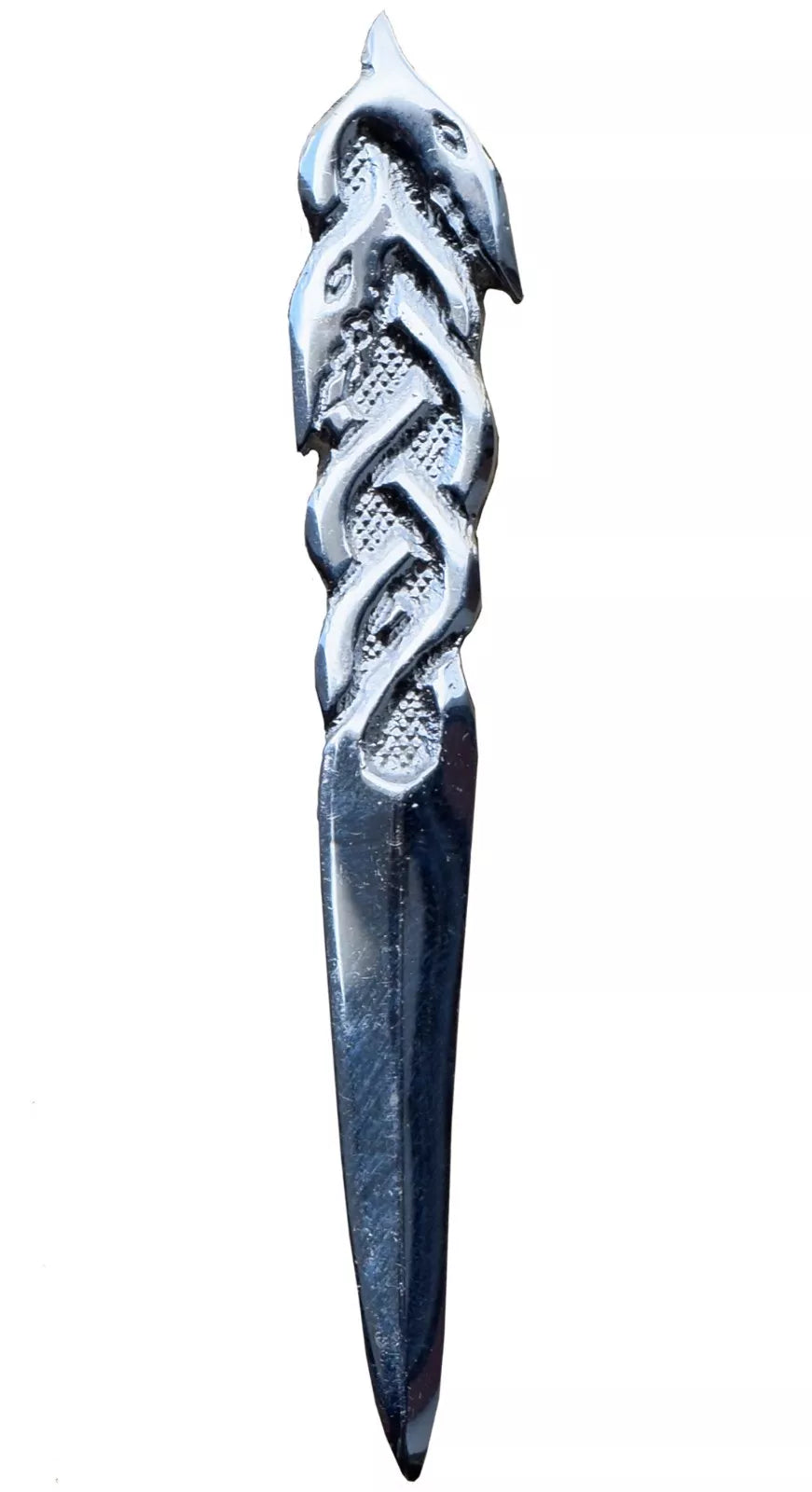 AAR Scottish Serpent Kilt Pin – 4" Antique & Chrome Finish | Highland Celtic Brooch for Kilts