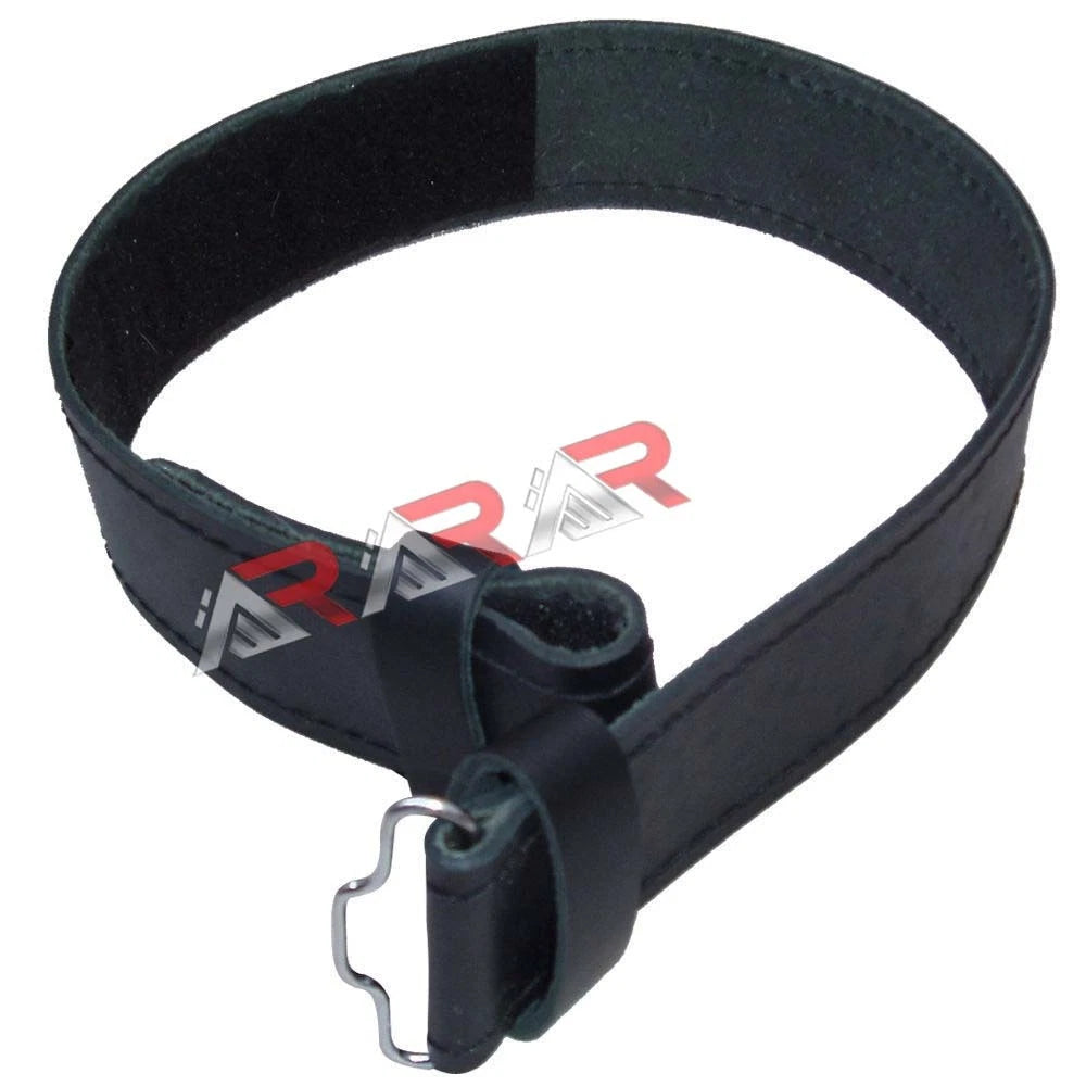 Scottish Highland Black Leather Kilt Belt without Buckle only