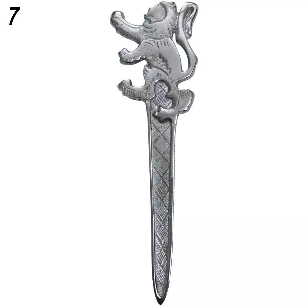 Kilt Pin Scottish Classic Lion Rampant Silver Antique and Chrome Finish High Quality 4" AAR