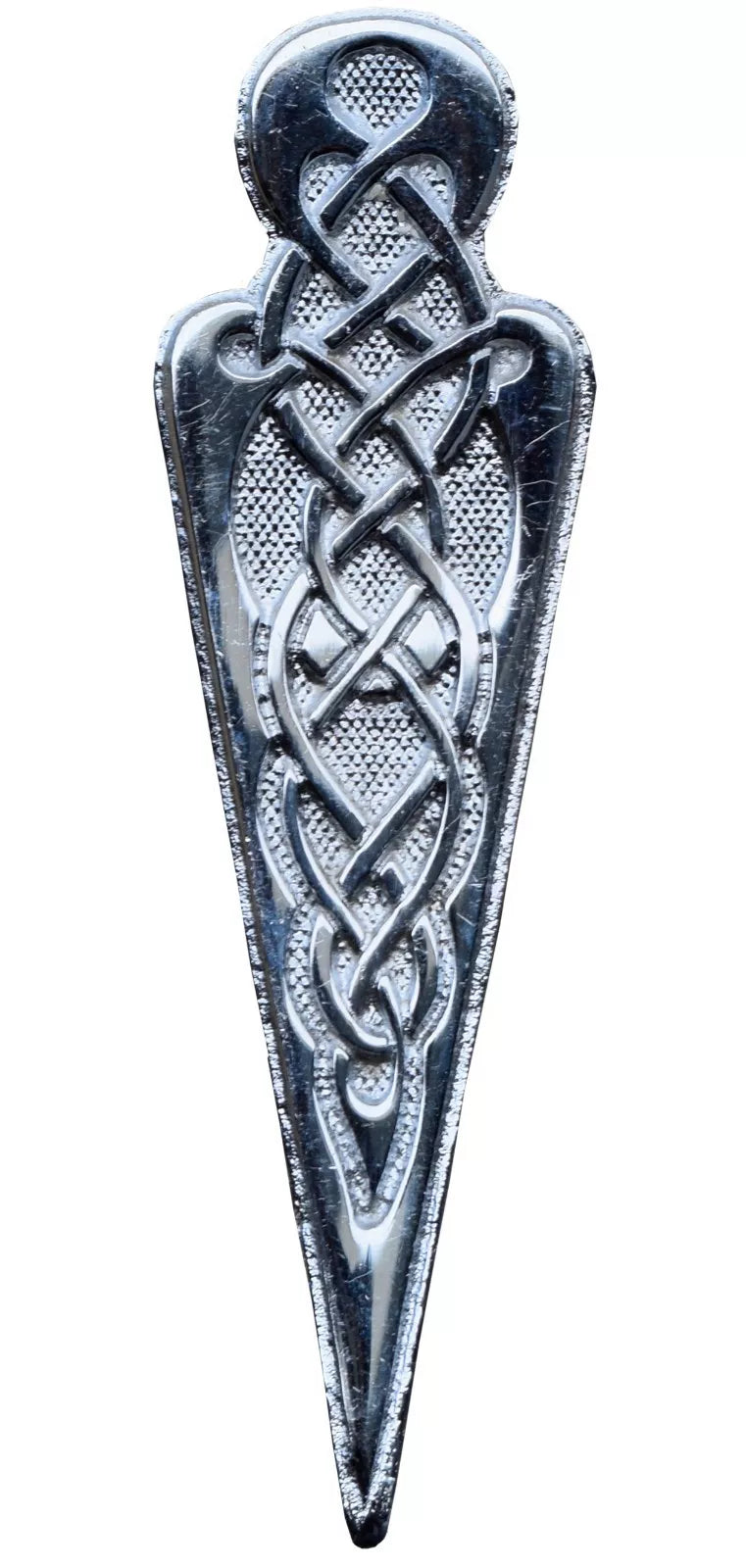 AAR Celtic Knot Swirl Kilt Pin – 4" Antique & Chrome Finish | Scottish Highland Kilt Brooch for Men
