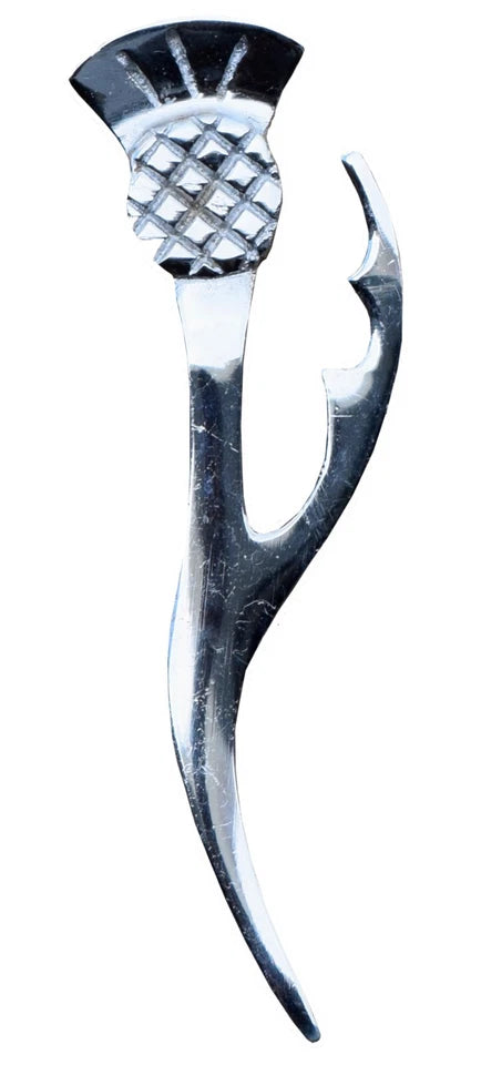 AAR Scottish Thistle Heritage Kilt Pin – 4" Chrome Finish | Highland Dress Pin for Kilts