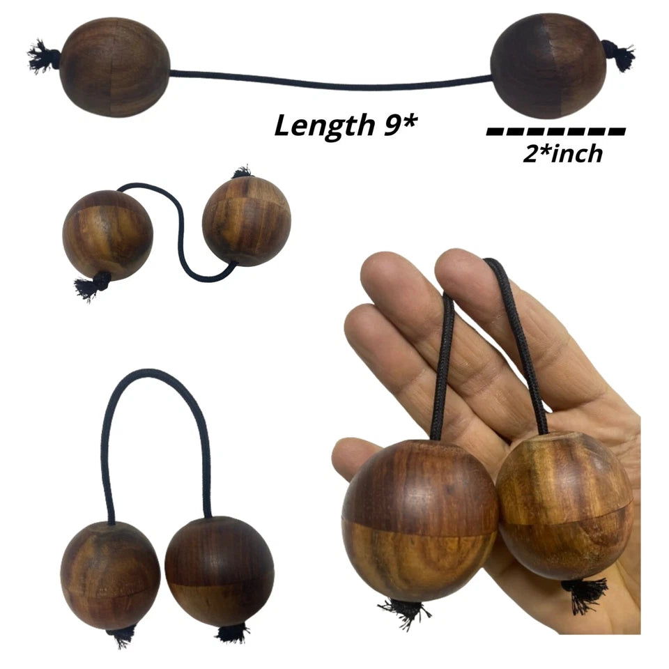 Aslatuas Shaker – Rhythmic Wooden Ball Kashaka Instrument for Kids & Adults – African Hand Percussion Toy