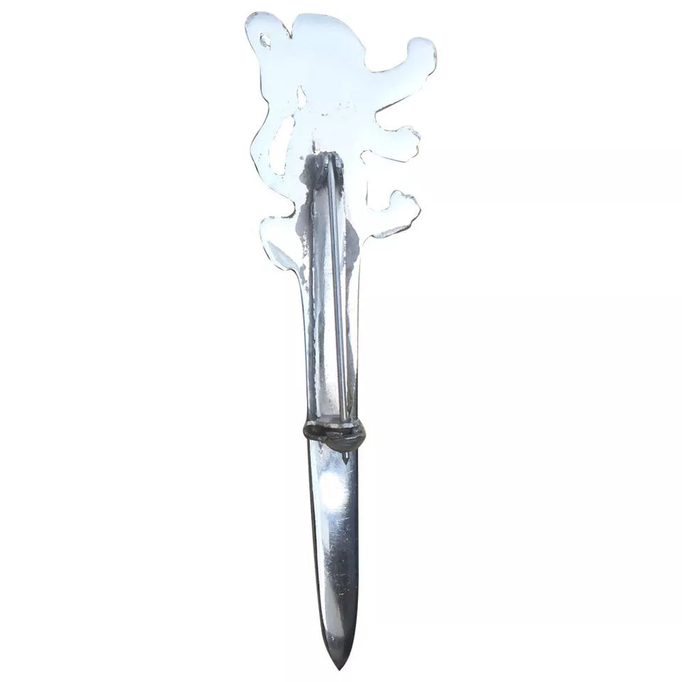 Kilt Pin Scottish Classic Lion Rampant Silver Antique and Chrome Finish High Quality 4" AAR