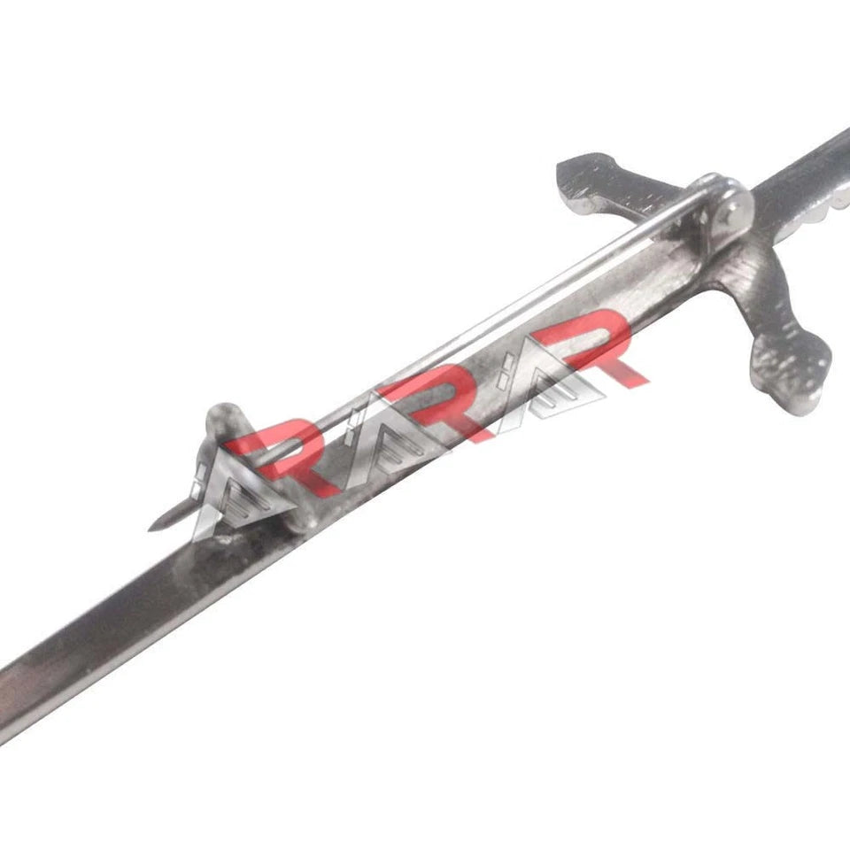AAR Irish Celtic Harp Sword Kilt Pin – 4" Chrome & Gold Plated | Highland Scottish Brooch with Gift Box