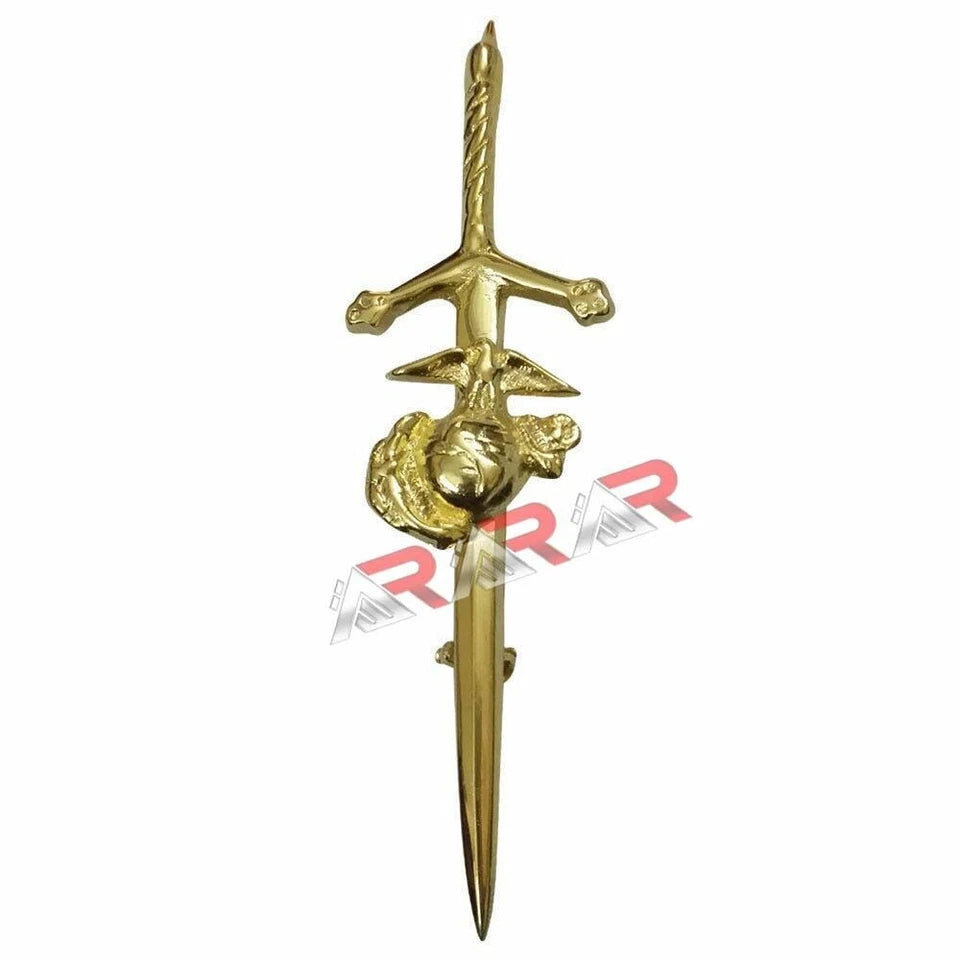 AAR New Kilt Pin Brooch Fastening Scottish Highland Irish 4" Gold Plated Finish