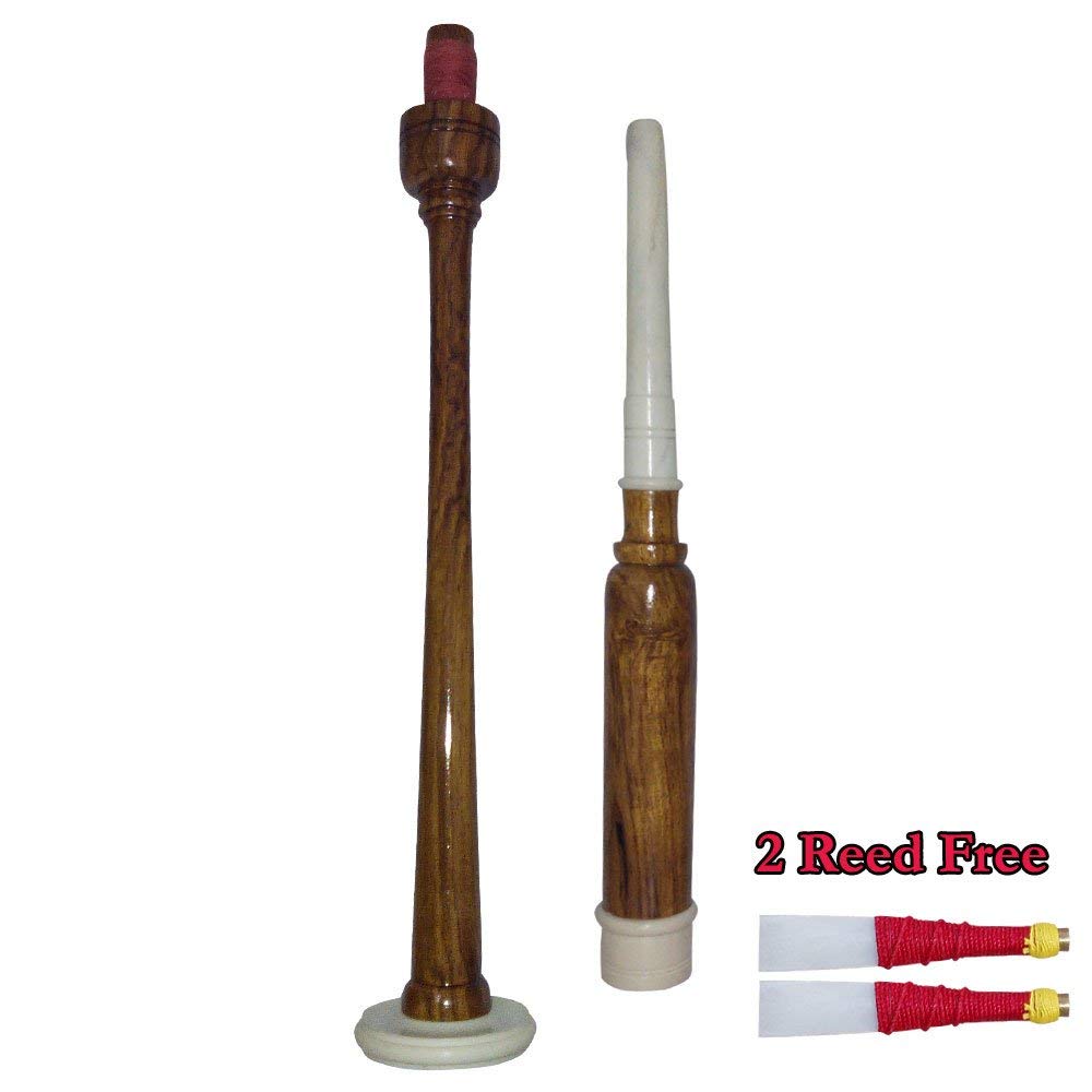 RoseWood Practice Chanter Natural Color with 2 Free Reeds Imitation Ivory Mounts by AAR
