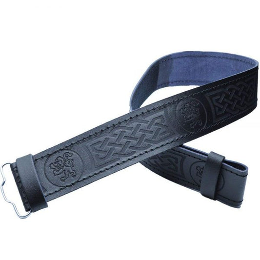 AAR Leather Kilt Belt Rampant Lion Desgin Scottish Highland Accessories All Sizes