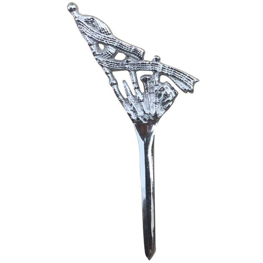 AAR Scottish Highland Bagpipe Kilt Pin Antique and Silver Finish