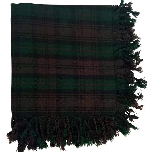 New Kilt Fly Plaid Acrylic Wool Scarf Rolled Fringe Shawl in Different Colors (Brown Watch)