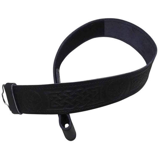 AAR Leather Kilt Belt Thistle Desgin Scottish Highland Accessories All Sizes