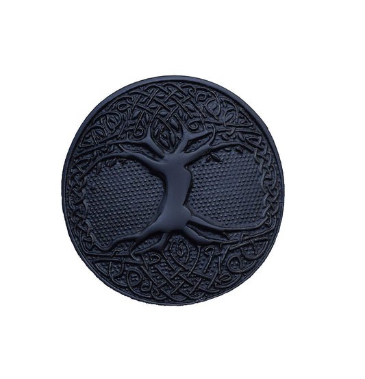 Tree Celtic Round Kilt Belt Buckle Black Color
