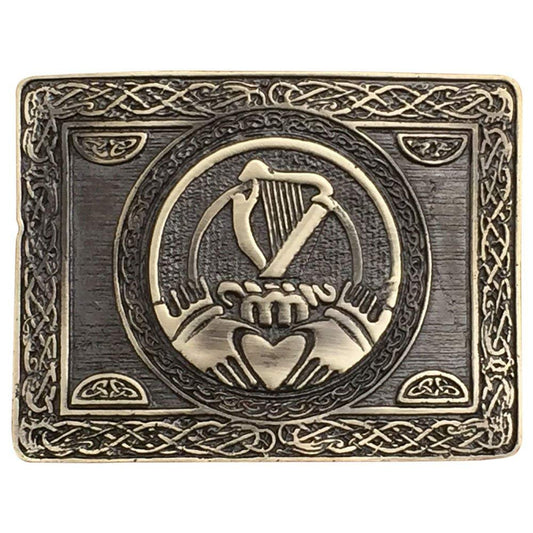 Irish Traditional Harp Claddagh Kilt Belt Buckle Antique Finish Irish Harp Buckle (Antique)