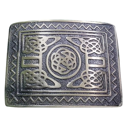 Scottish Kilt Belt Buckle Swirl Celtic Design Antique Plated