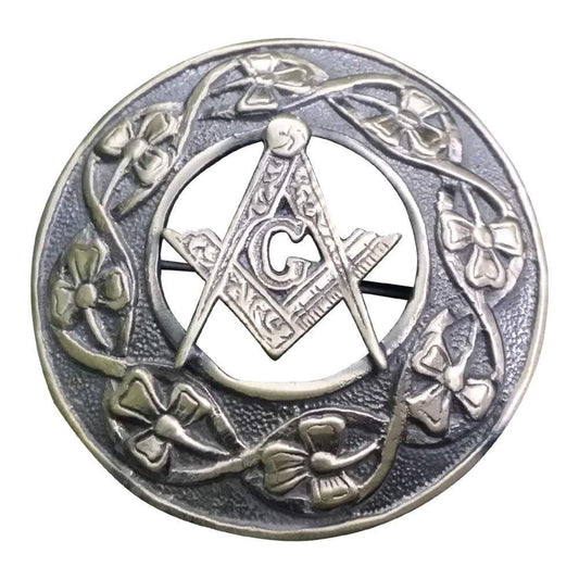 AAR Men,s Scottish Masonic Kilt Brooch Fly Plaid Antique Finish 3" (7cm) diameter S