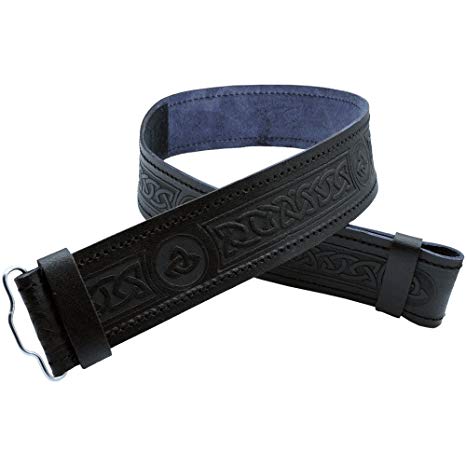 AAR Leather Kilt Belt Celtic Twist Design Scottish Highland Accessories All Sizes