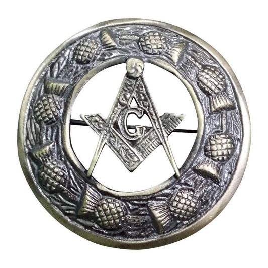 AAR Men,s Scottish Masonic Kilt Brooch Fly Plaid Antique Finish 3" (7cm) diameter T