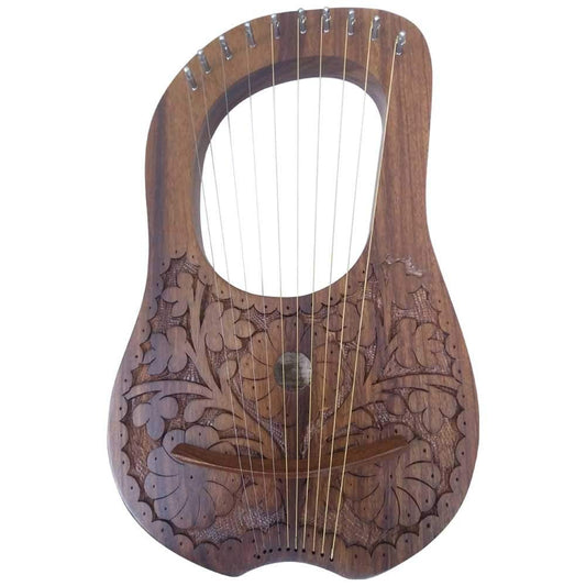 AAR Lyre Harp 10 Metal Stings Engraved Hand Carved DesignLyre HarfeLyra Harp